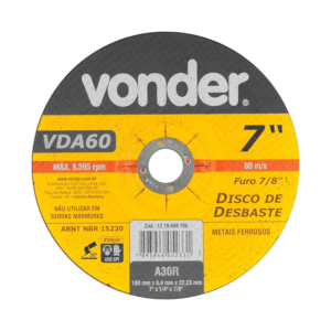 VONDER DISCO DESBASTE VDA60 7" 180X6,4X22,23