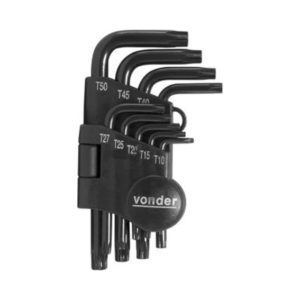 VONDER CHAVE HEXALOBULAR 9PCS T10 / T50 CURTA